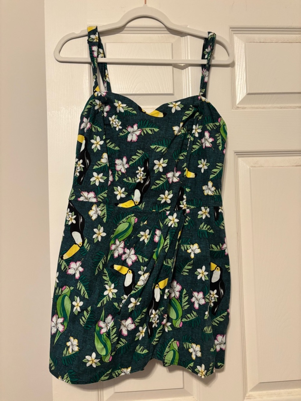 Collectif Tropical Toucan Floral Romper - Green